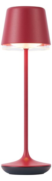 Stolní lampa červená vč. LED IP65 dobíjecí s nabíjecí stanicí - Treble