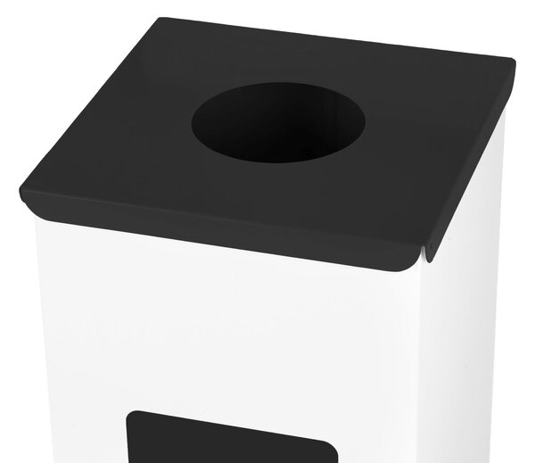 Alda Koš na tříděný odpad Eko Square Nord 60 l, černé víko - směs, lakovaná ocel, bílá