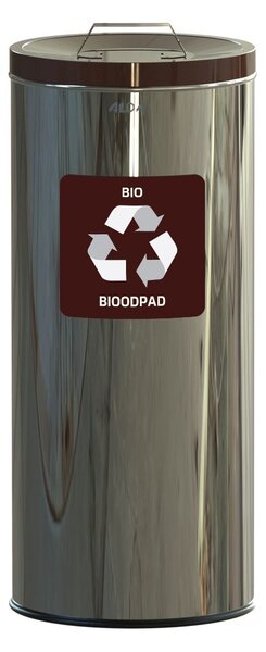 Alda Koš na tříděný odpad Eko 45 l, hnědé víko - bio, nerez ocel, lesklá