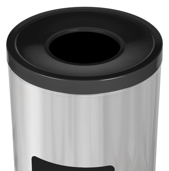 Alda Koš na tříděný odpad Eko 45 l, černé víko - směs, nerez ocel, lesklá