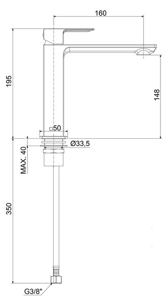 Kronenbach Quara 3.0 umyvadlová baterie stojící s termostatem chrom KB100352C10