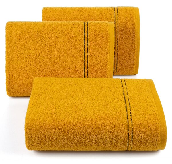 Bavlněný froté ručník s proužkem REGI 50x90 cm, mustard/hořčicová, 450 gr Mybesthome