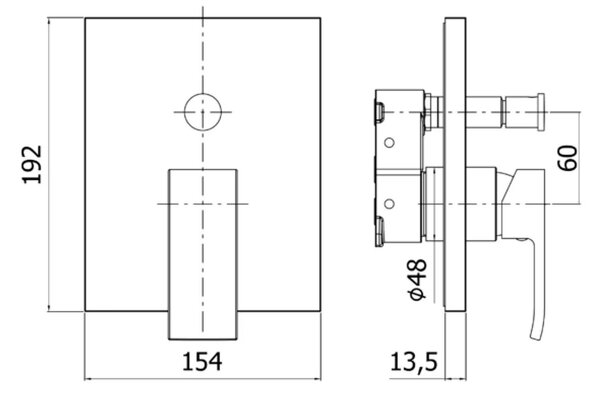 Kronenbach Quara 3.0 vanová baterie pod omítku chrom KB100364C10