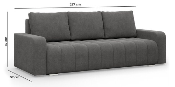 Třímístná rozkládací sedačka ABRIELLE šedá