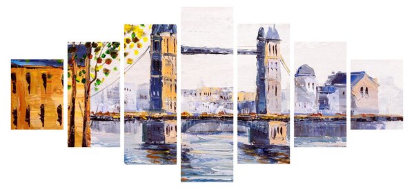 Obraz - Malba města (210x100 cm)
