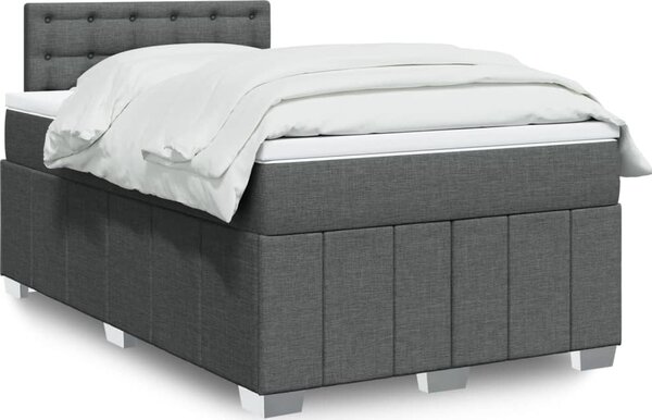 VidaXL Box spring postel s matrací textil, tlačítka [3287026] Barva: Černá, Velikost: 100 x 200 cm