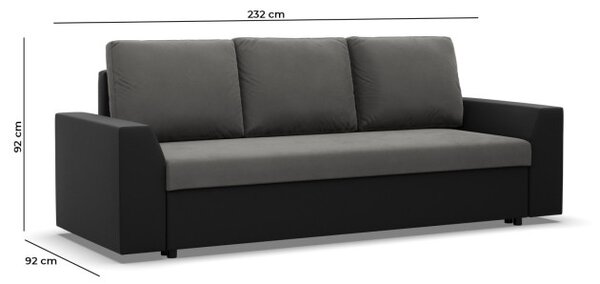 Třímístná rozkládací sedačka LUGO cappuccino / hnědá