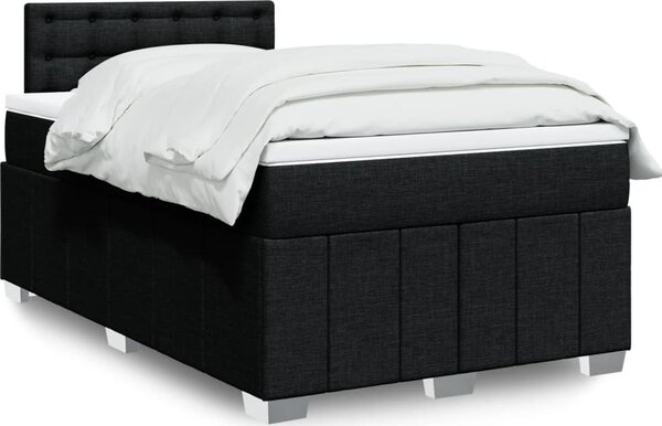 VidaXL Box spring postel s matrací textil, tlačítka [3287026] Barva: Černá, Velikost: 100 x 200 cm