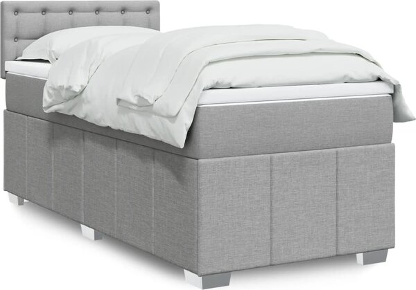 VidaXL Box spring postel s matrací textil, tlačítka [3287026] Barva: Černá, Velikost: 100 x 200 cm