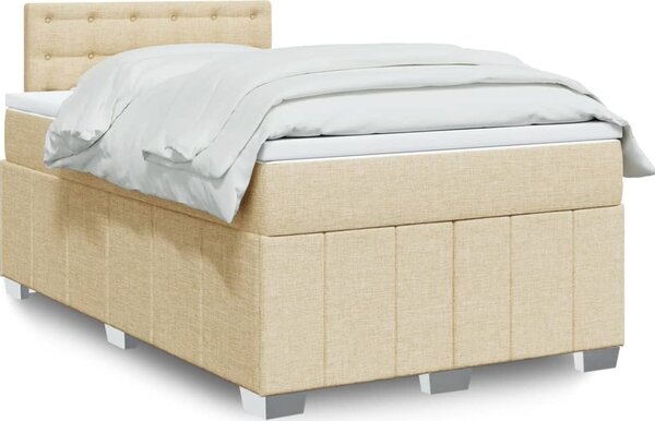 VidaXL Box spring postel s matrací textil, tlačítka [3287026] Barva: Černá, Velikost: 100 x 200 cm