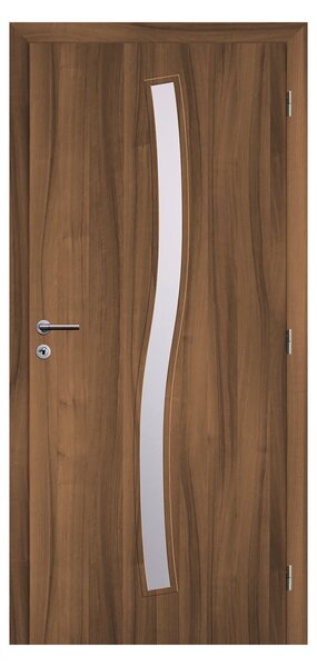 Solodoor Interiérové dveře Etta 1, 70 P, 720 × 1970 mm, fólie, pravé, ořech královský, prosklené
