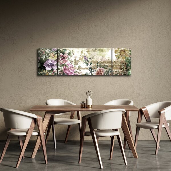 Obraz - Designové květiny (170x50 cm)