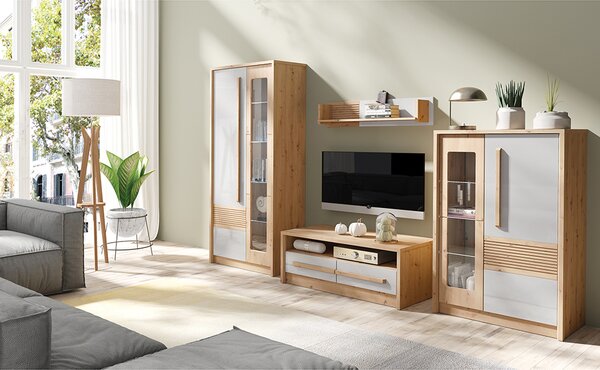 BIANCO f | TV stolek BN4 | 120 cm | artisan/latte lesk | POSLEDNÍ KUS