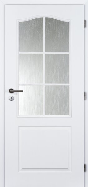 Doornite Socrates Interiérové dveře 80 P, 820 × 1970 mm, lakované, pravé, bílé, prosklené