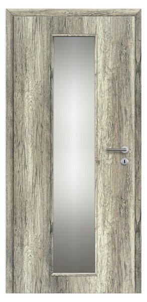 Doornite Interiérové dveře Linea, 80 L, 846 × 1983 mm, fólie, levé, dub Grand, prosklené
