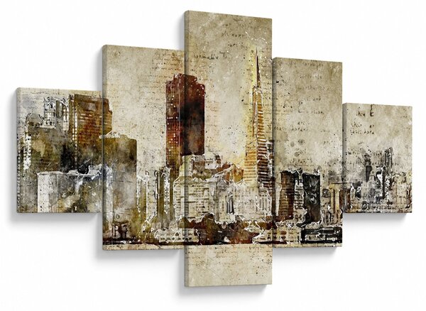 Obraz - Umělecky ztvárněné město (125x70 cm)