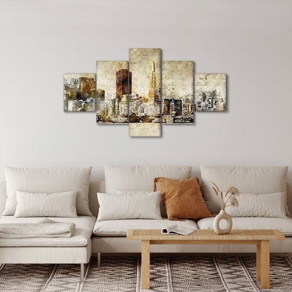 Obraz - Umělecky ztvárněné město (125x70 cm)