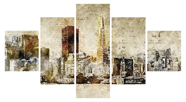 Obraz - Umělecky ztvárněné město (125x70 cm)