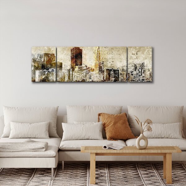 Obraz - Umělecky ztvárněné město (170x50 cm)