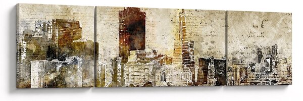 Obraz - Umělecky ztvárněné město (170x50 cm)