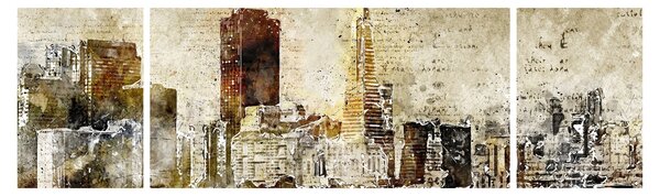 Obraz - Umělecky ztvárněné město (170x50 cm)