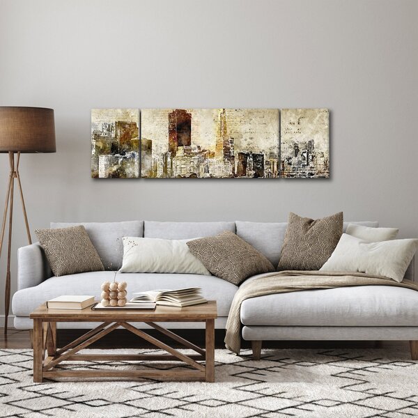 Obraz - Umělecky ztvárněné město (170x50 cm)