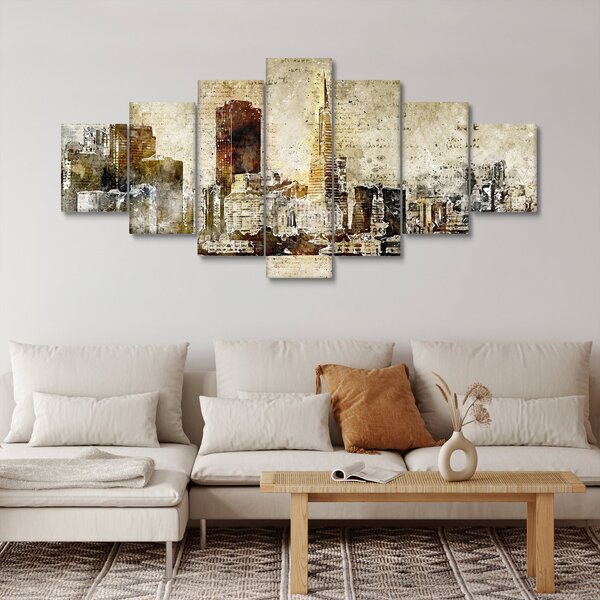 Obraz - Umělecky ztvárněné město (210x100 cm)