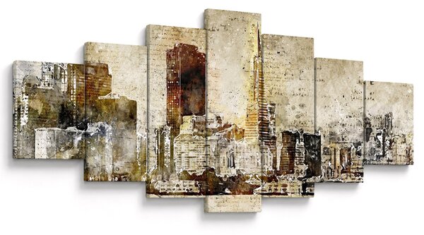 Obraz - Umělecky ztvárněné město (210x100 cm)