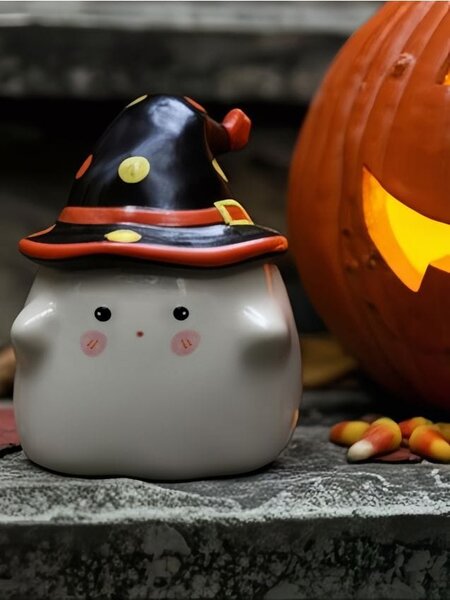 Sinsay - Hrnek s halloweenským motivem - bílá