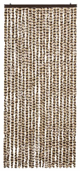 Závěs proti hmyzu béžový a hnědý 90 x 220 cm Chenille 325449