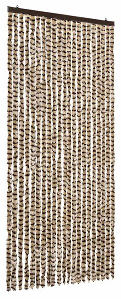 Závěs proti hmyzu béžový a hnědý 90 x 220 cm Chenille 325449