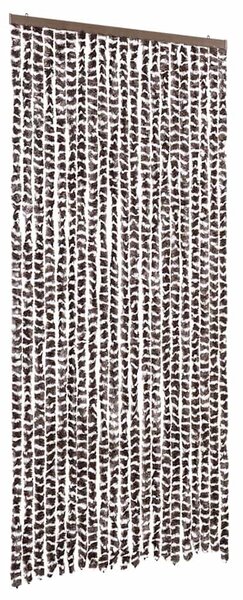 Závěs proti hmyzu hnědý a bílý 90 x 220 cm Chenille 325452