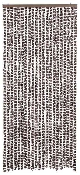Závěs proti hmyzu hnědý a bílý 90 x 220 cm Chenille 325452