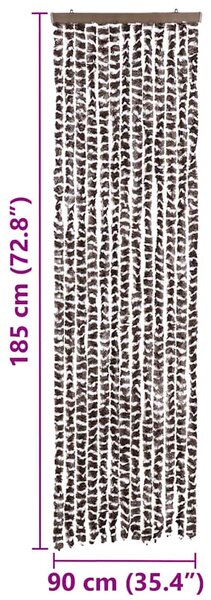 Závěs proti hmyzu hnědo-bílý 56 x 185 cm Chenille 325451