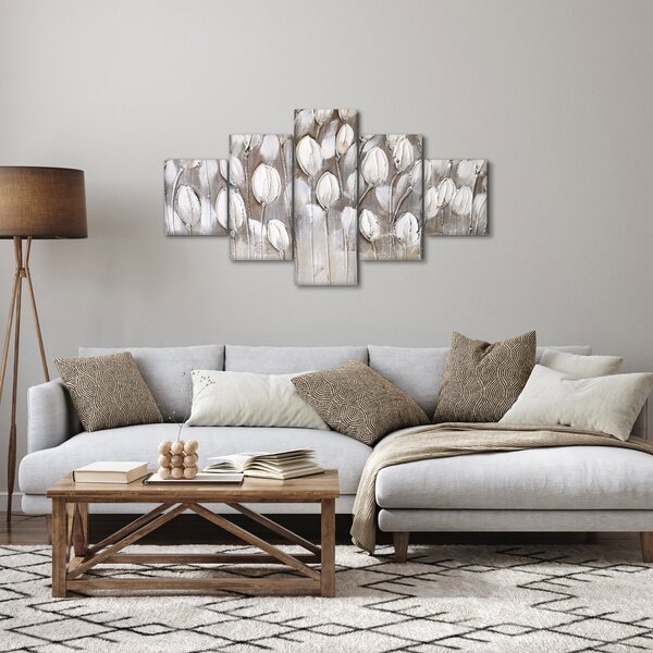 Obraz - Strukturované tulipány (125x70 cm)