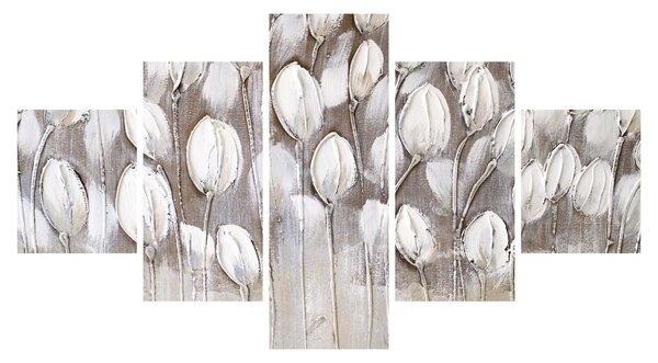 Obraz - Strukturované tulipány (125x70 cm)