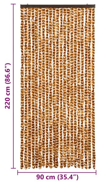 Závěs proti hmyzu okrovo-bílý 90 x 220 cm Chenille 325458