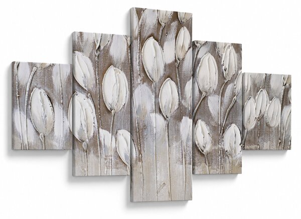Obraz - Strukturované tulipány (125x70 cm)