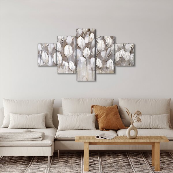 Obraz - Strukturované tulipány (125x70 cm)