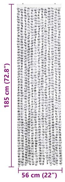 Závěs proti hmyzu světle a tmavě šedý 56 x 185 cm Chenille 325454