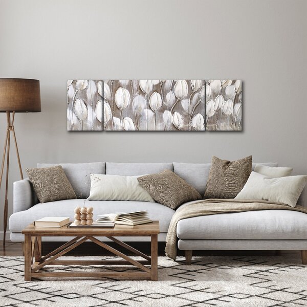 Obraz - Strukturované tulipány (170x50 cm)