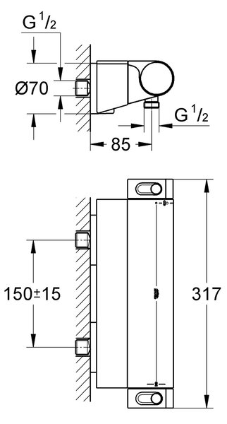 Grohe Grohtherm 2000 sprchová baterie nastěnná s termostatem chrom 34469001