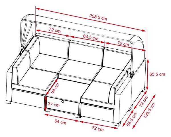 Velký ratanový zahradní set Avenberg GALIA černá + béžové potahy