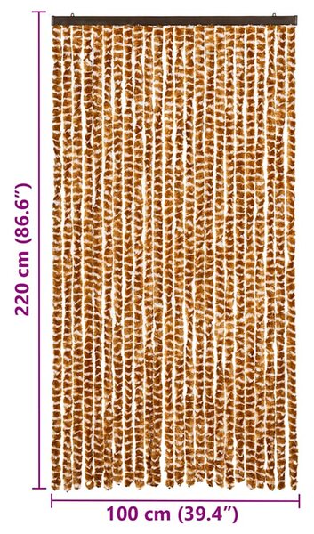 Závěs proti hmyzu okrovo-bílý 100 x 220 cm Chenille 325459