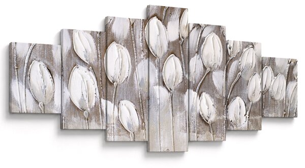 Obraz - Strukturované tulipány (210x100 cm)