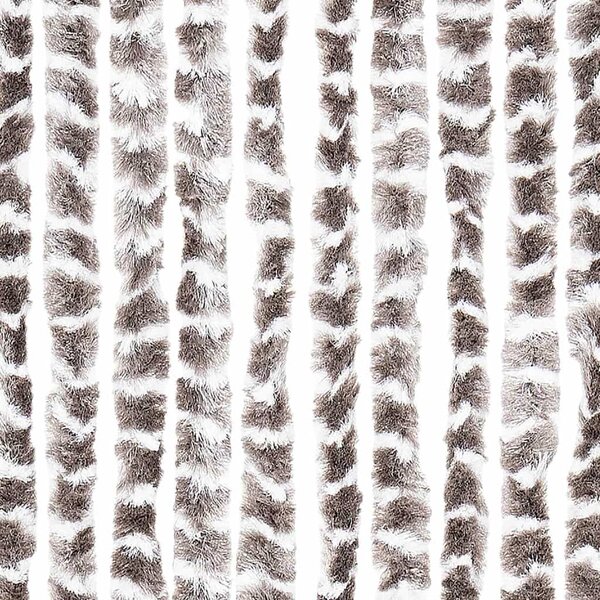Závěs proti hmyzu taupe a bílý 100 x 220 cm Chenille 325462
