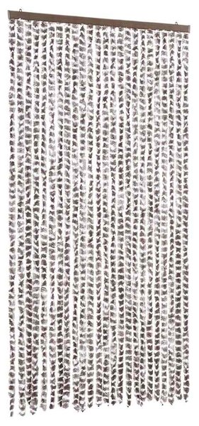 Závěs proti hmyzu taupe a bílý 100 x 220 cm Chenille 325462
