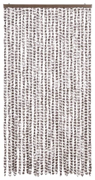 Závěs proti hmyzu taupe a bílý 100 x 220 cm Chenille 325462