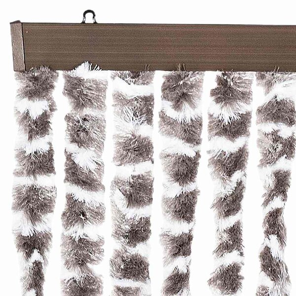 Závěs proti hmyzu taupe a bílý 100 x 220 cm Chenille 325462