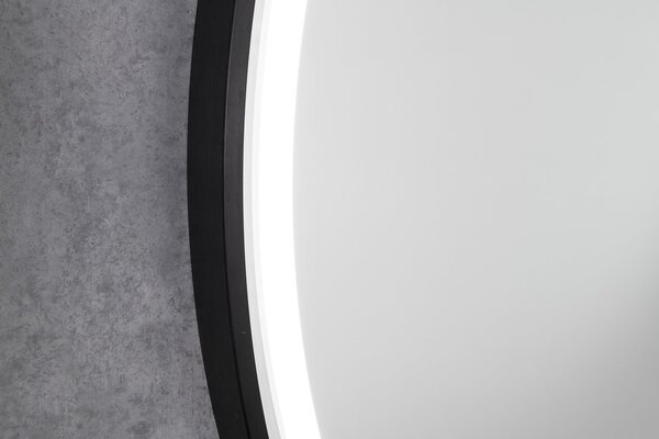 Sapho Sapho, KADRIS kulaté zrcadlo s LED osvětlením, ø 60cm, černá mat, KD060